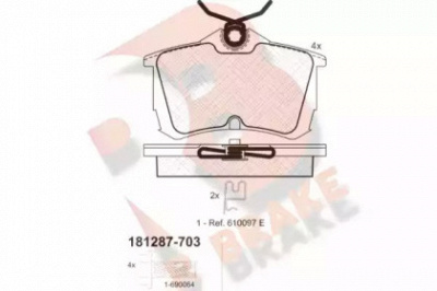 R BRAKE rb1287703 -  Комплект тормозных колодок, дисковый тормоз